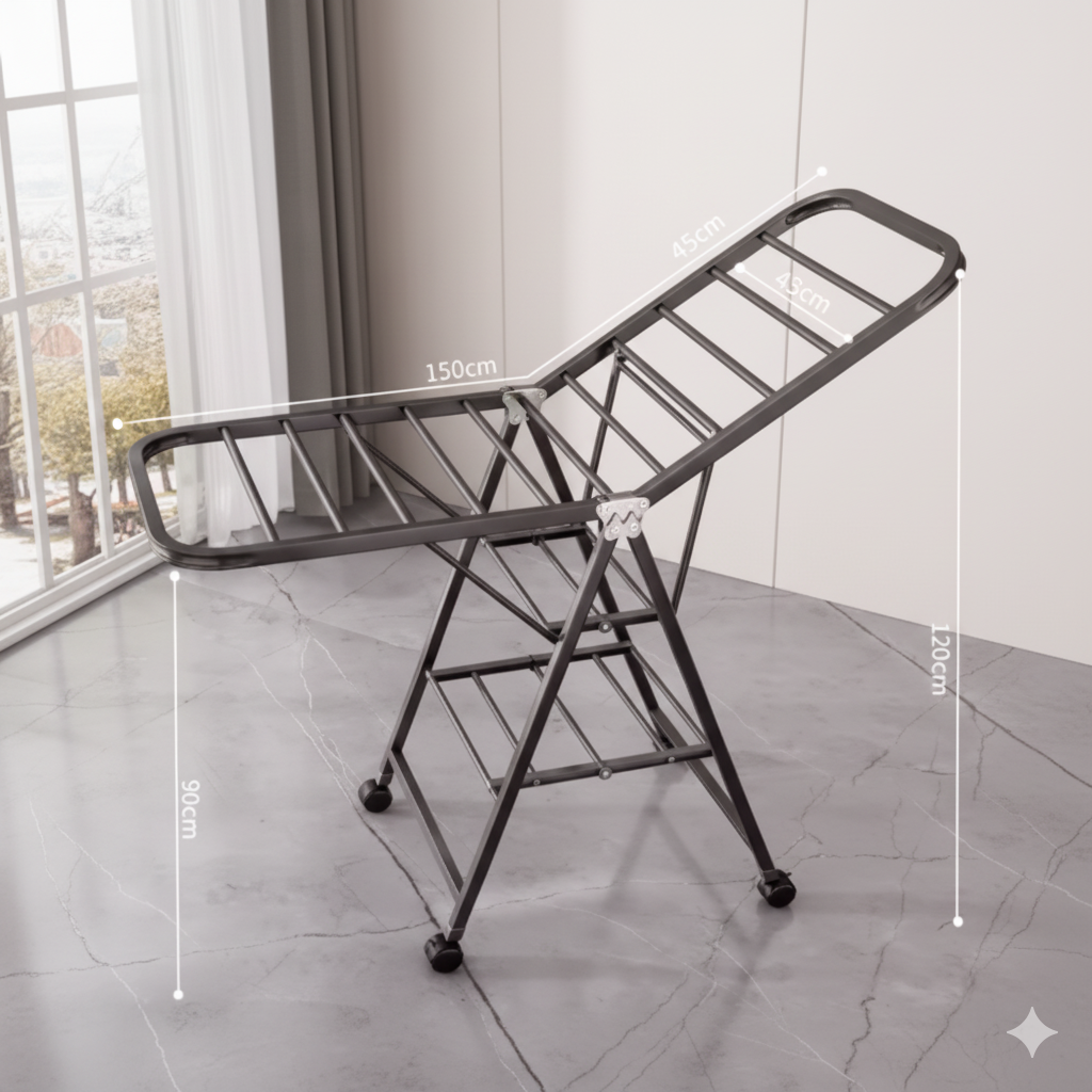 Étendoir à linge sur pied Multifonctionnel Triple Surface L'Univers de l'Étendoir