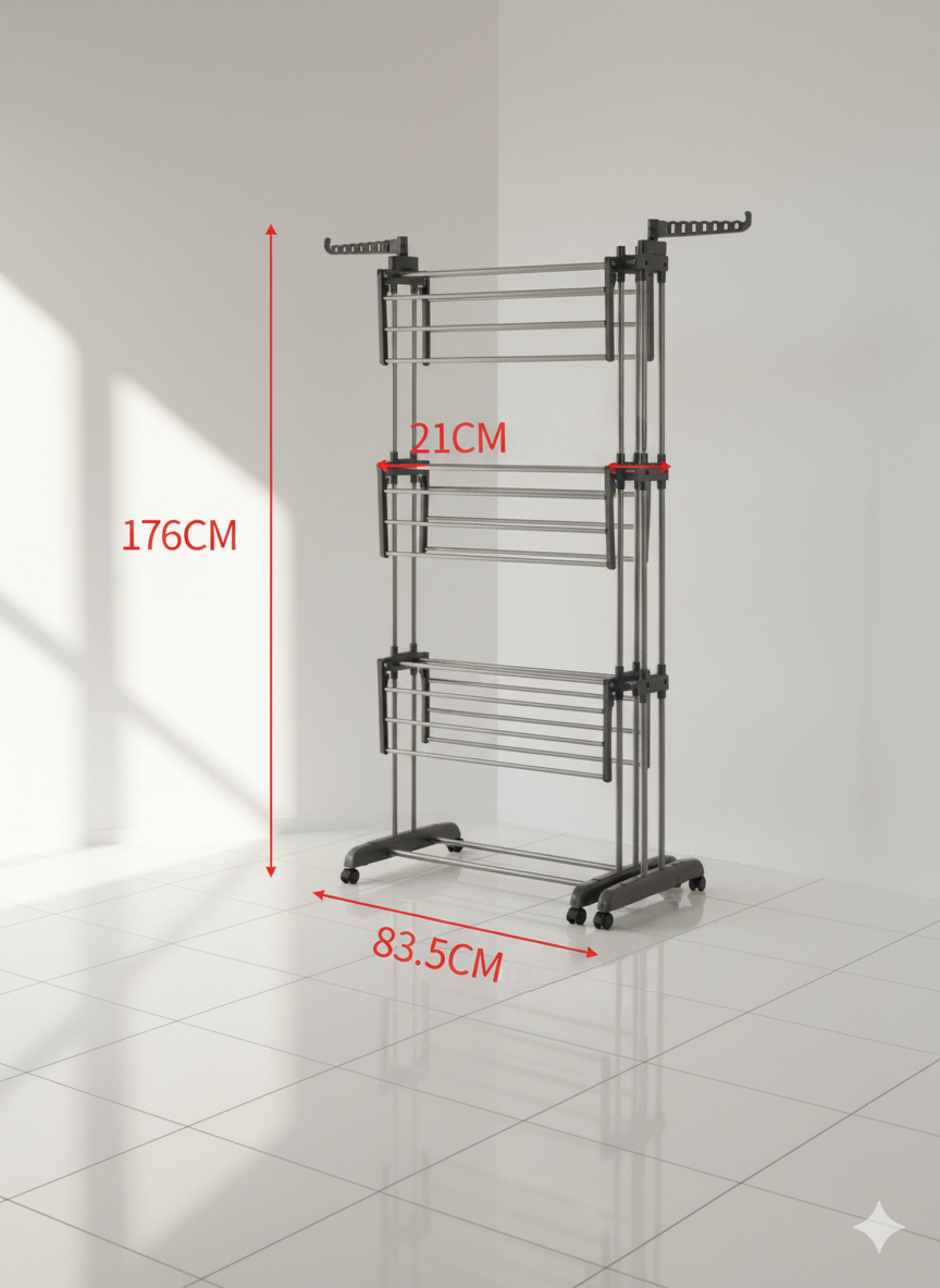 Étendoir à linge Tour sur pied Gris Anthracite Grand Format - L'Univers de l'Étendoir
