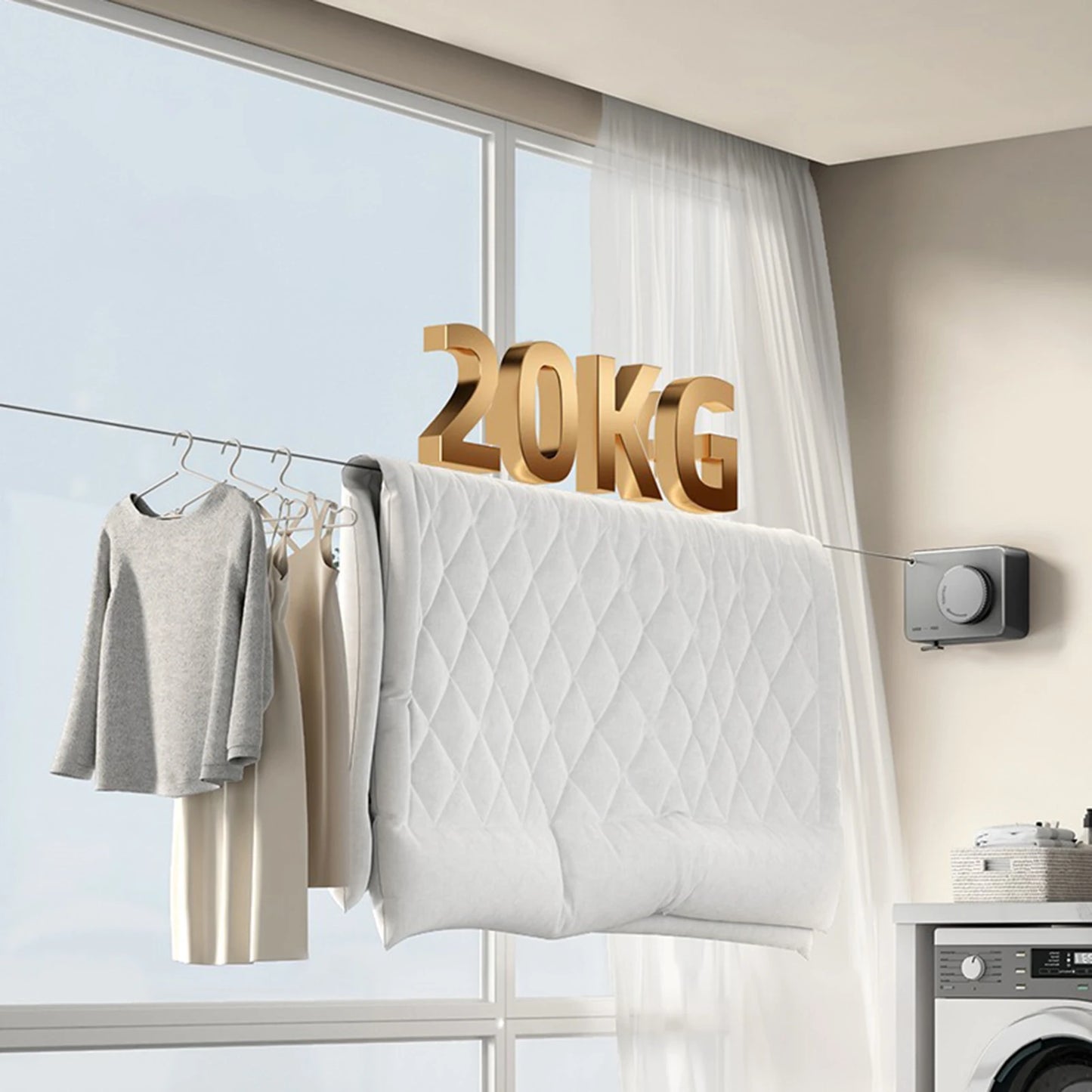 Étendoir à linge Carré Rétractable