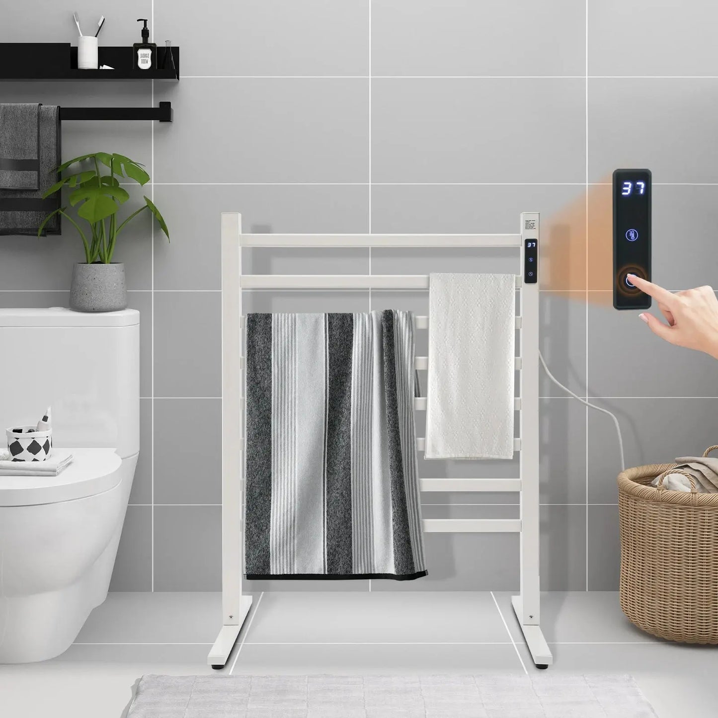Étendoir à Linge Chauffant sur Pied