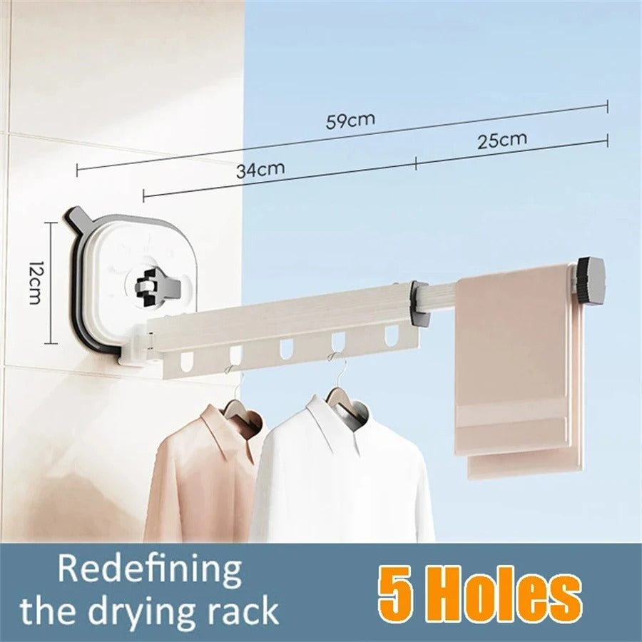 Étendoir à linge Mural Extensible sur Ventouse