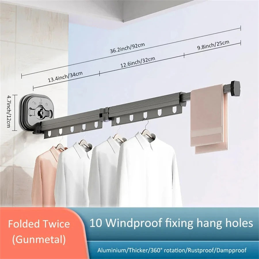 Étendoir sur Ventouse à linge Mural Extensible