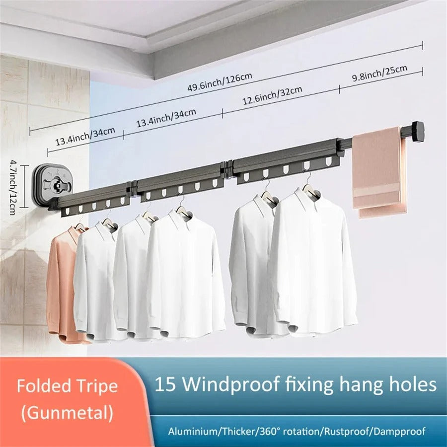 Étendoir sur Ventouse Mural Extensible à linge