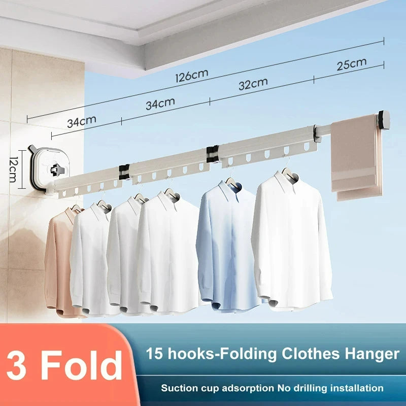Linge Extensible Étendoir Murale en Aluminium
