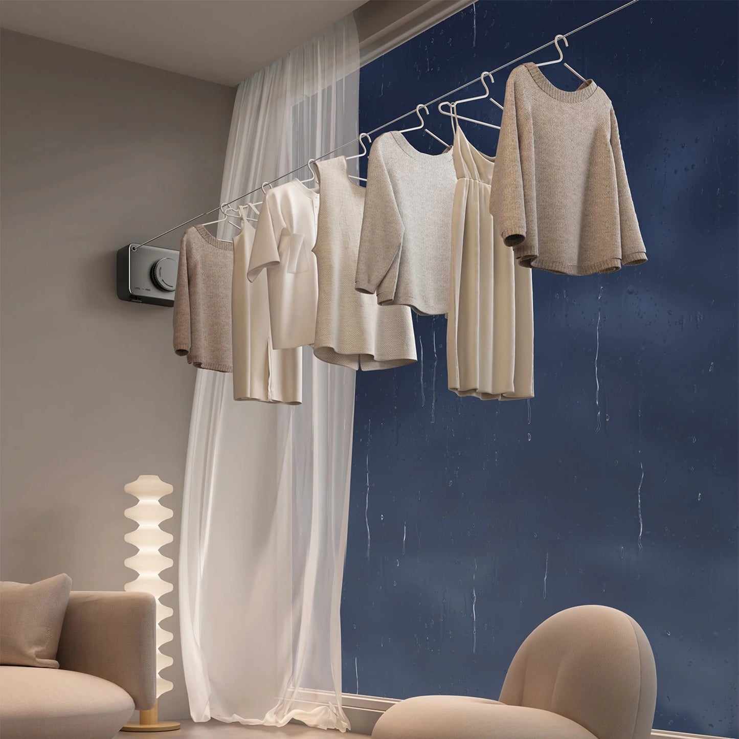 Linge Rétractable Étendoir Carré
