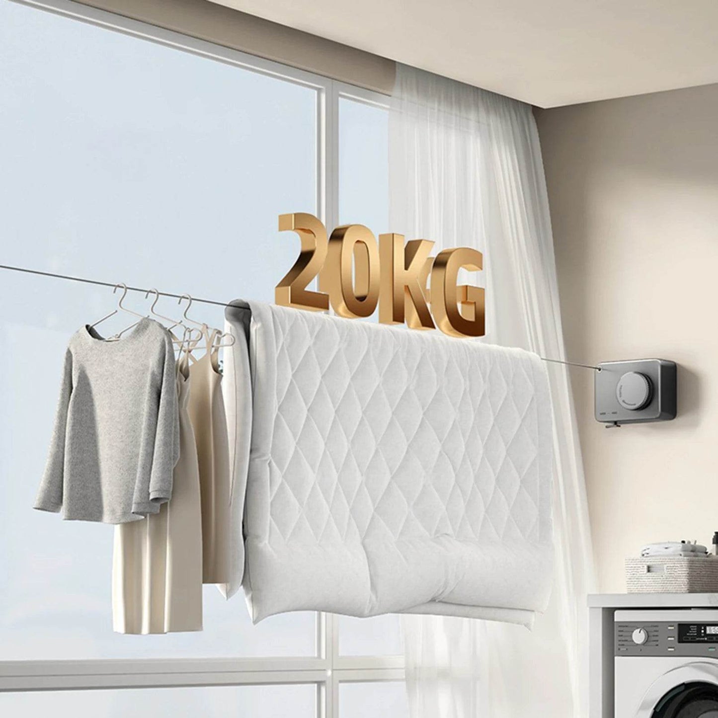 Étendoir à linge Rétractable Carré - L'Univers de l'Étendoir