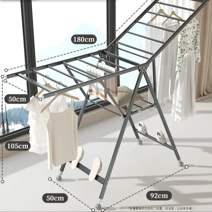 Étendoir à linge Multifonctionnel sur pied en Bois