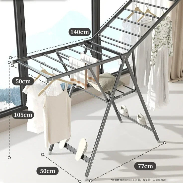 Étendoir à linge Multifonctionnel sur pied en Bois