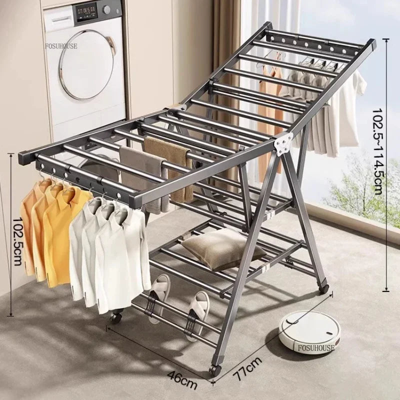 Étendoir à linge Multifonctionnel sur pied