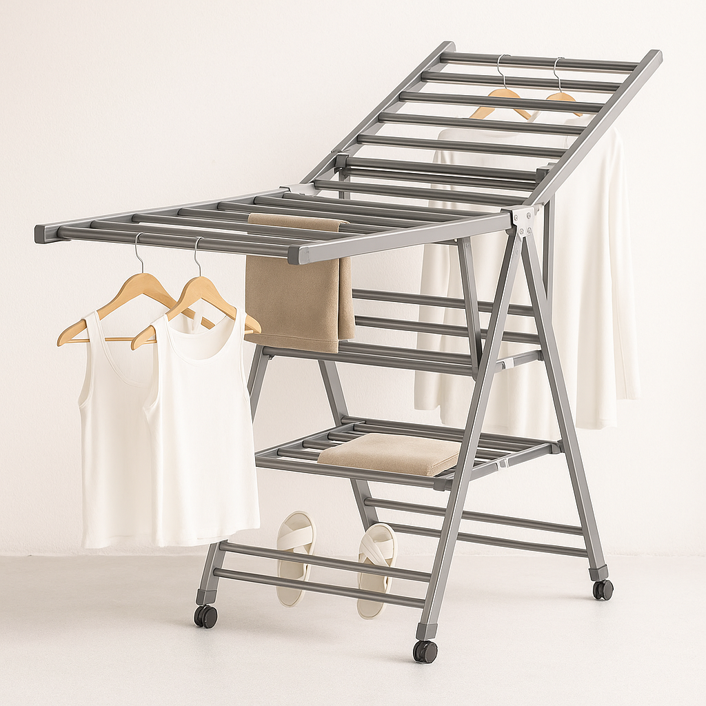 Étendoir à linge sur pied Multifonctionnel Triple Surface