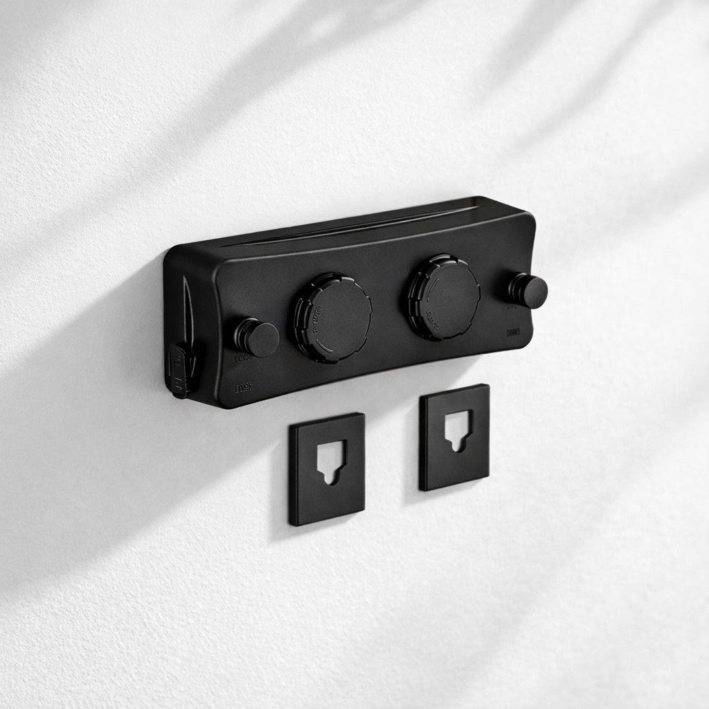 Étendoir à linge mural rétractable double ligne acier - L'Univers de l'Étendoir