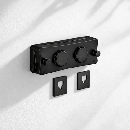 Étendoir à linge mural rétractable double ligne acier - L'Univers de l'Étendoir