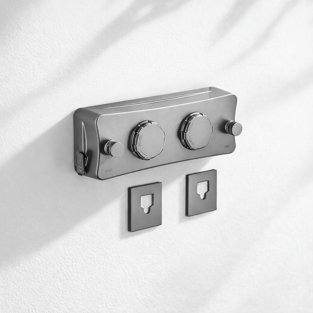 Étendoir à linge mural rétractable double ligne acier