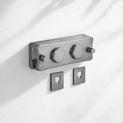 Étendoir à linge mural rétractable double ligne acier