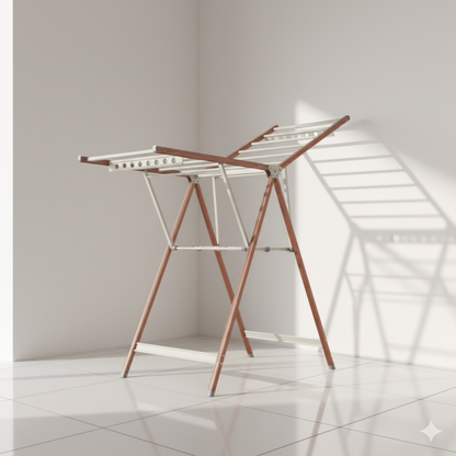 Étendoir à linge Multifonctionnel sur pied en Bois