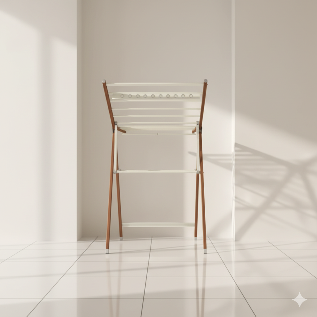 Étendoir à linge Multifonctionnel sur pied en Bois
