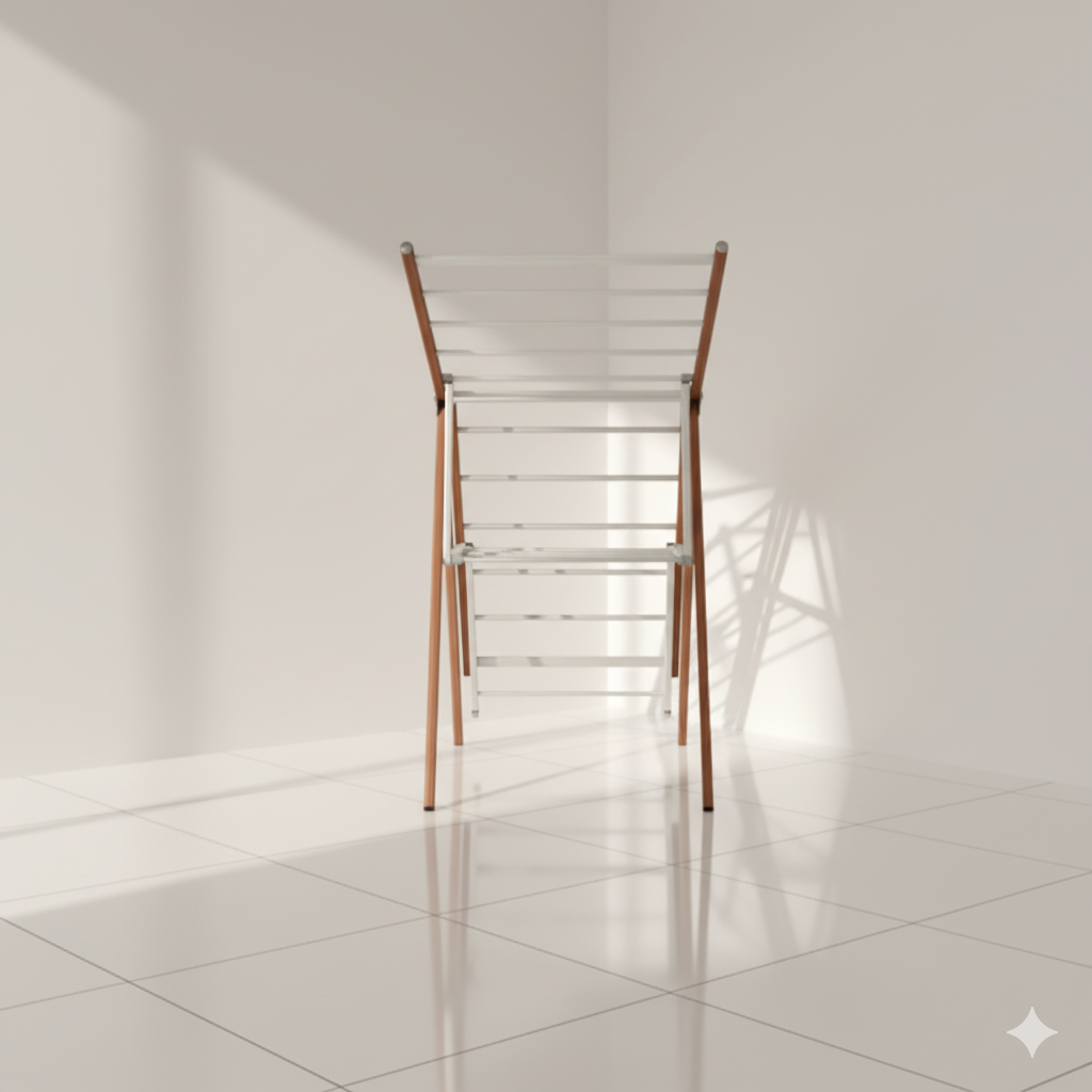 Étendoir à linge Multifonctionnel sur pied en Bois