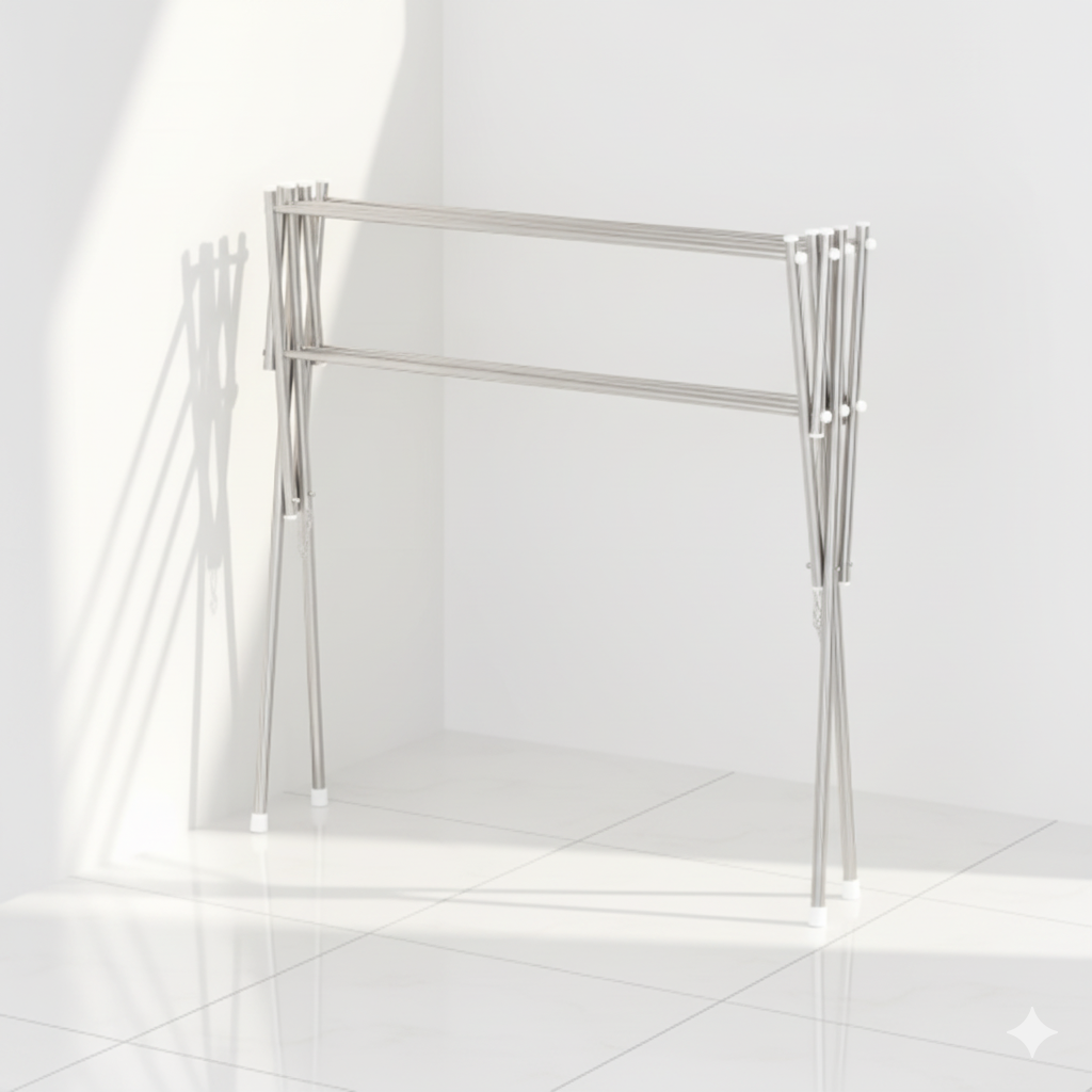 Étendoir à linge Multifonctionnel sur pied en Acier Inoxydable