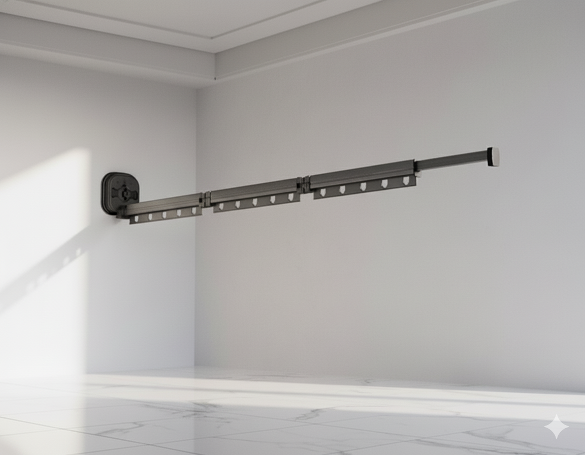 Étendoir à linge Mural Extensible sur Ventouse L'Univers de l'Étendoir