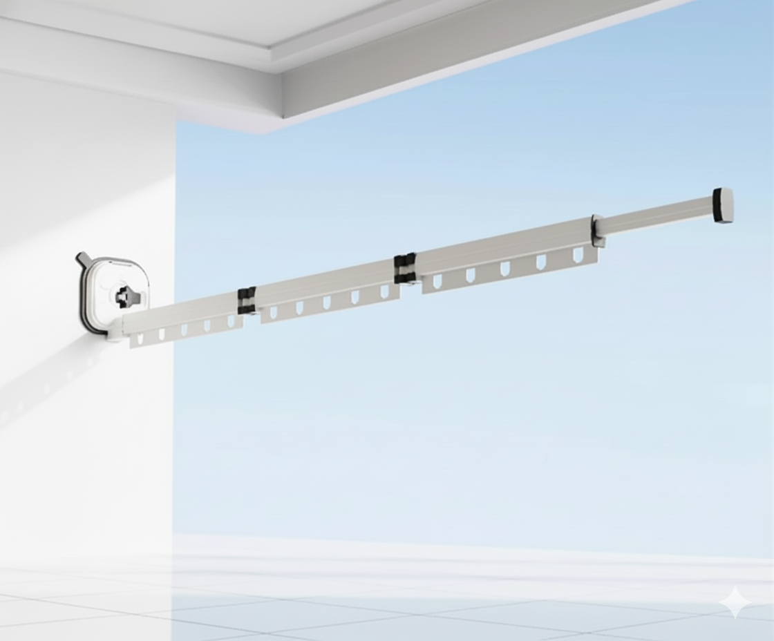 Étendoir à linge Mural Extensible sur Ventouse L'Univers de l'Étendoir