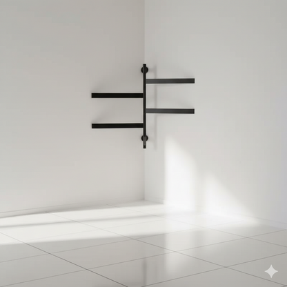 Étendoir à Linge Chauffant Mural Noir - L'Univers de l'Étendoir