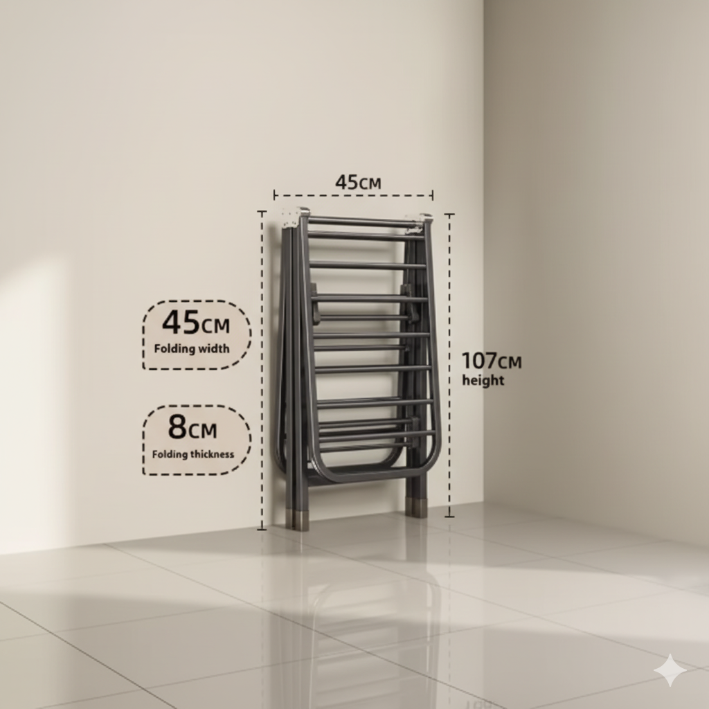 Étendoir à linge sur pied Multifonctionnel Triple Surface