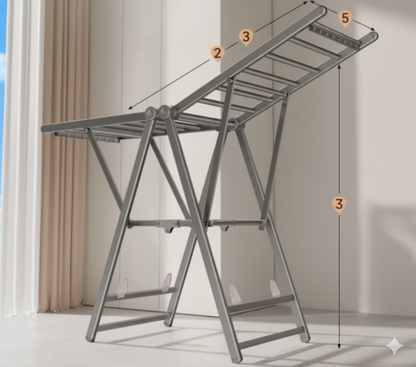 Étendoir à linge sur pied Multifonctionnel Double Surface