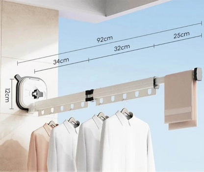 Étendoir à linge Mural Extensible sur Ventouse L'Univers de l'Étendoir
