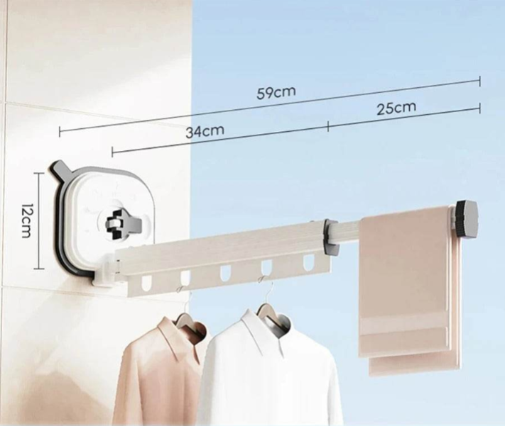Étendoir à linge Mural Extensible sur Ventouse L'Univers de l'Étendoir