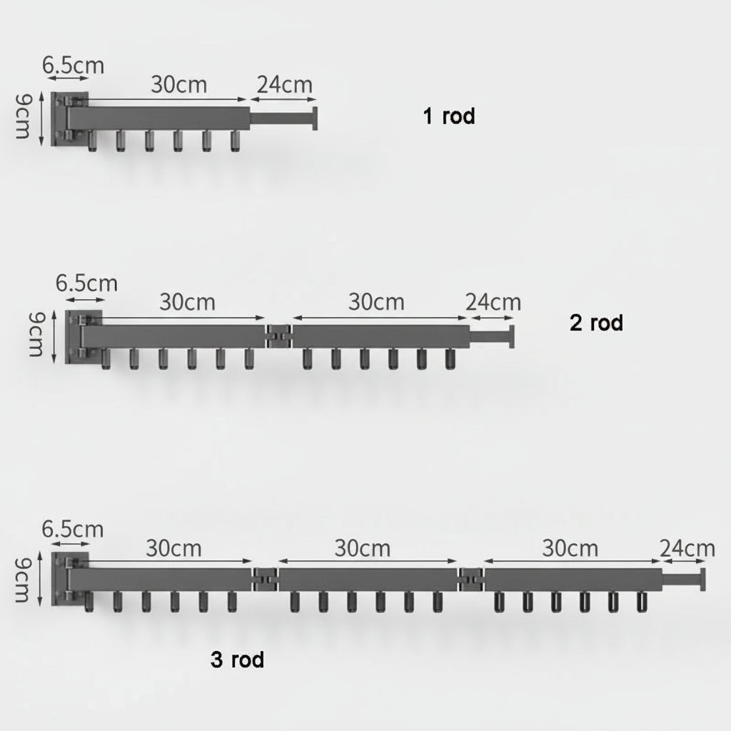 Étendoir à linge mural rétractable en aluminium pliable