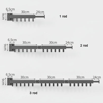 Étendoir à linge mural rétractable en aluminium pliable