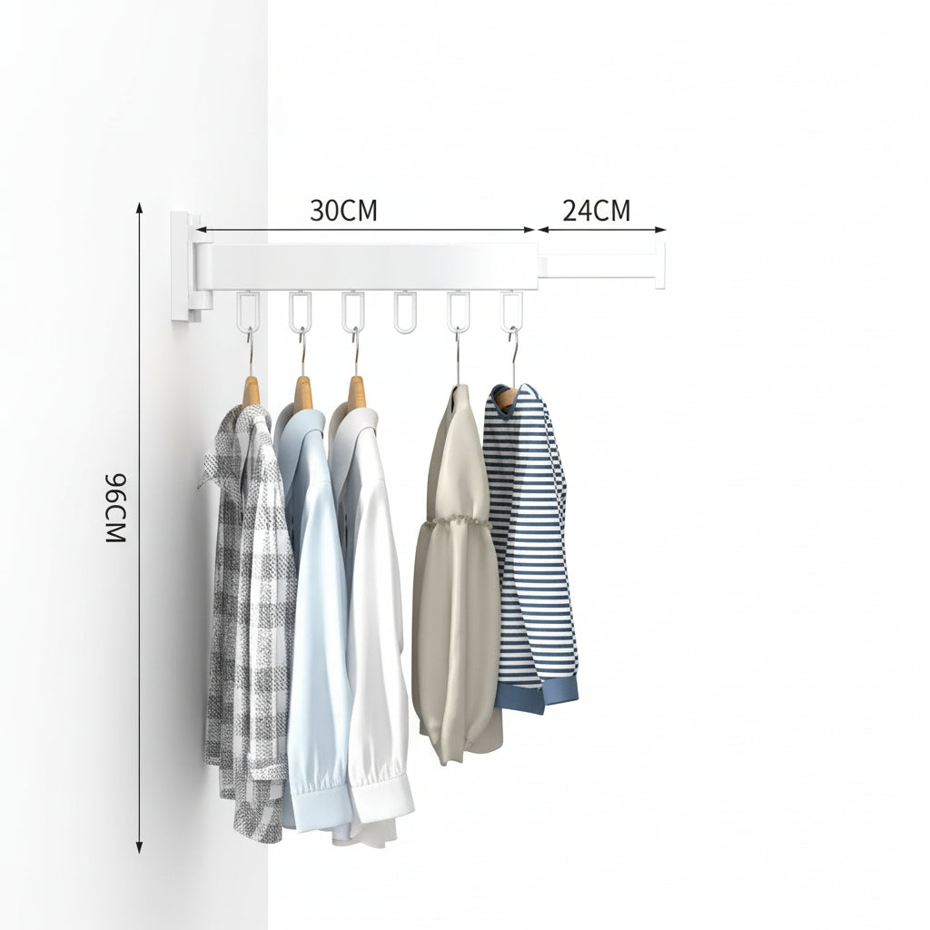 Étendoir à linge mural rétractable en aluminium pliable