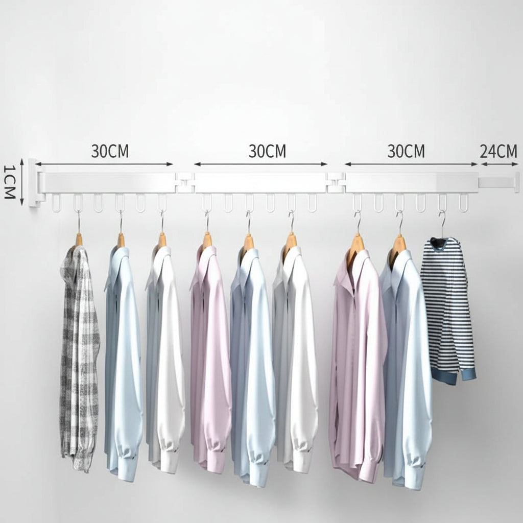 Étendoir à linge mural rétractable en aluminium pliable