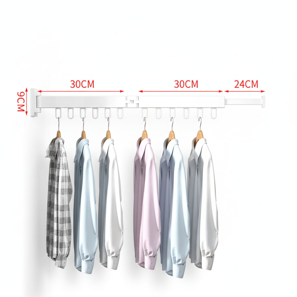 Étendoir à linge mural rétractable en aluminium pliable