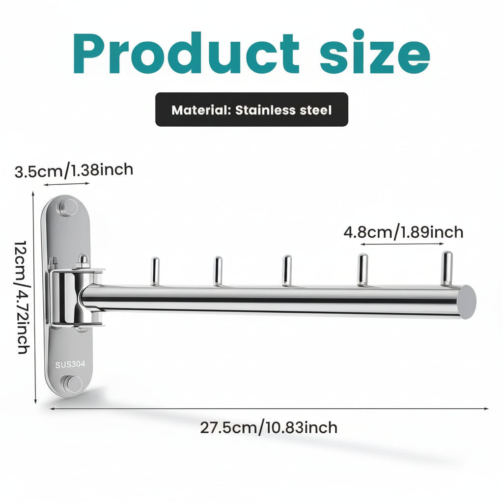 Étendoir à linge mural pliable inox rotatif