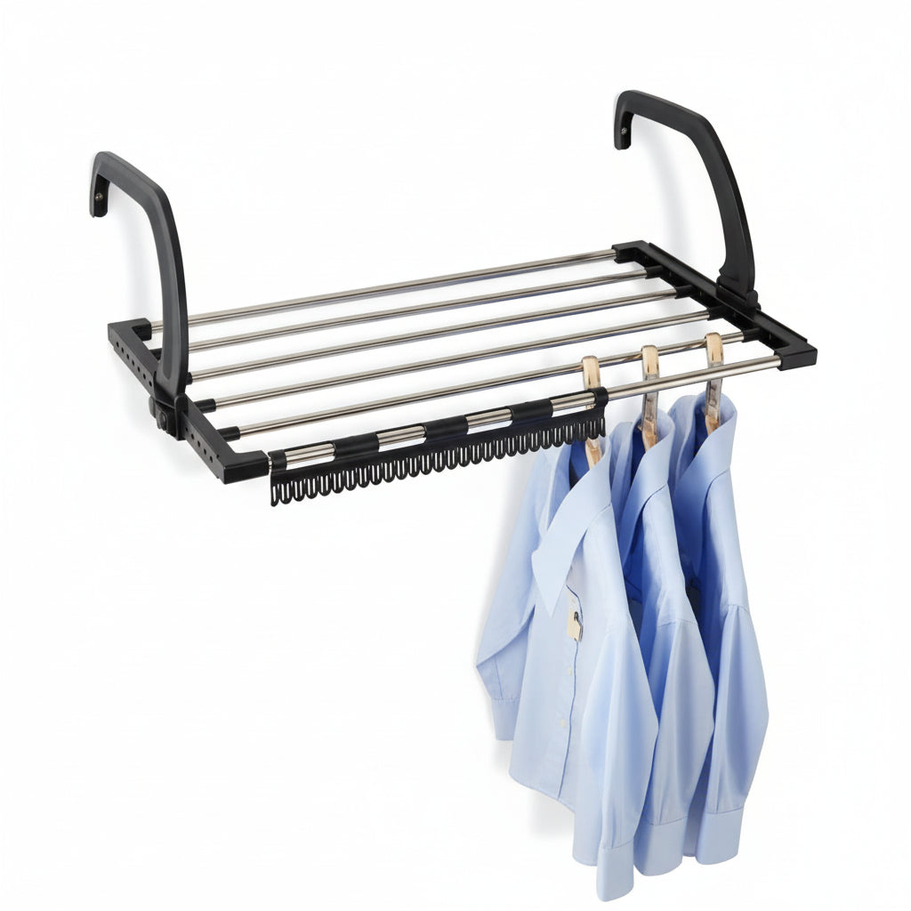 Étendoir à linge pour radiateur inox pliable