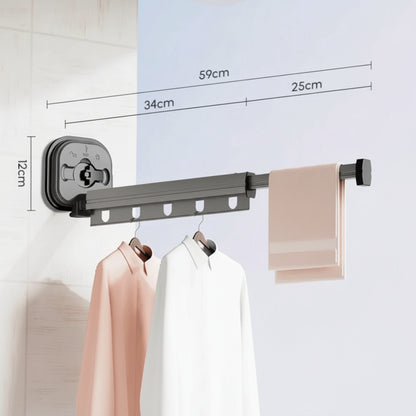 Étendoir à linge mural rétractable en aluminium