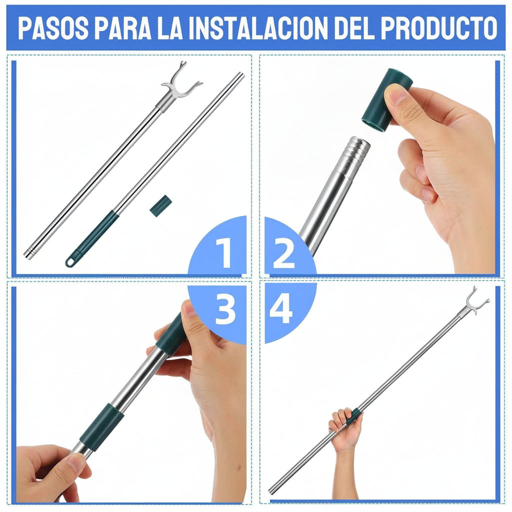 Poteau pour étendoir à linge télescopique inox