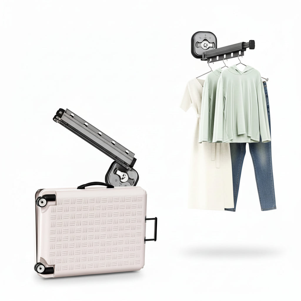 Étendoir à linge mural rétractable aluminium pliable