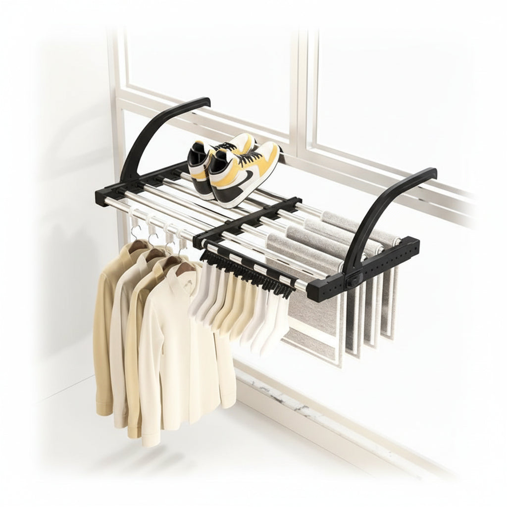 Étendoir à linge pour radiateur extensible pliable