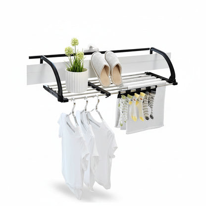 Étendoir à linge pour balcon pliable inox