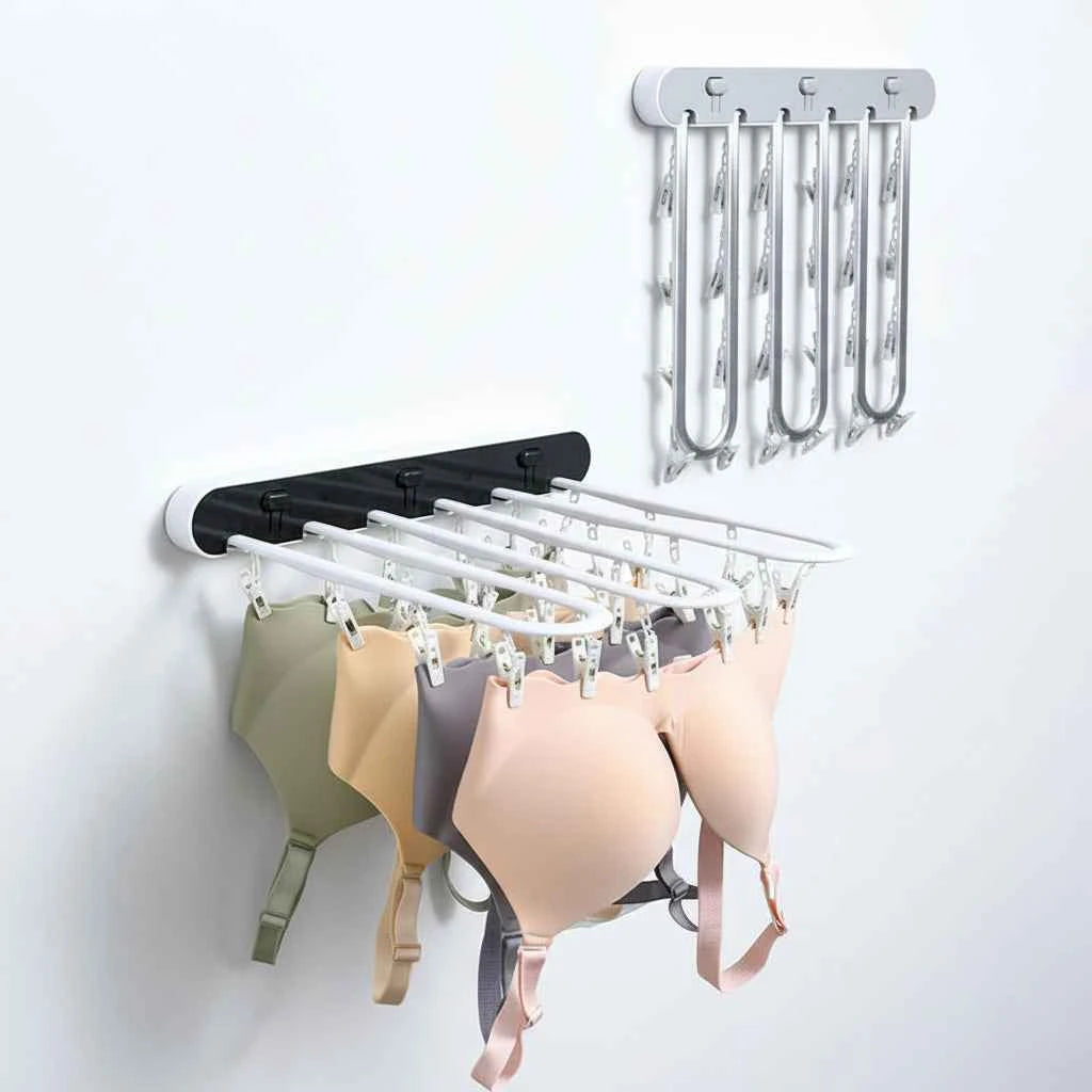Étendoir à linge mural rabattable pour sous‑vêtements