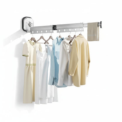 Étendoir à linge mural rétractable aluminium ventouse