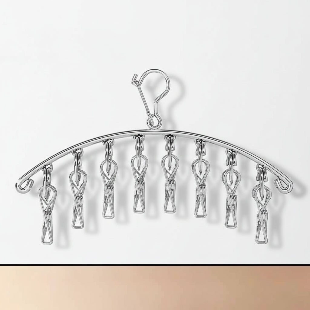 Cintre pour étendoir à linge inox avec pinces