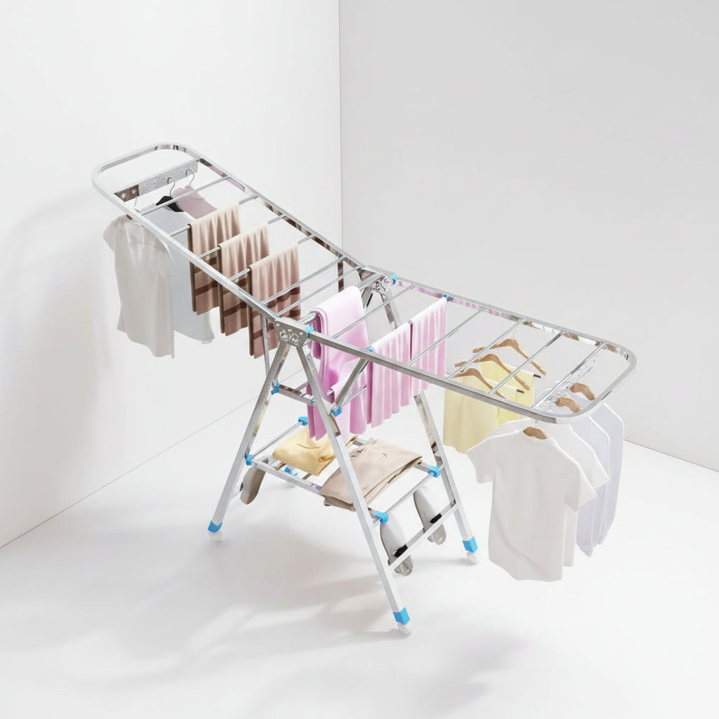 Étendoir à linge pliable inox intérieur extérieur