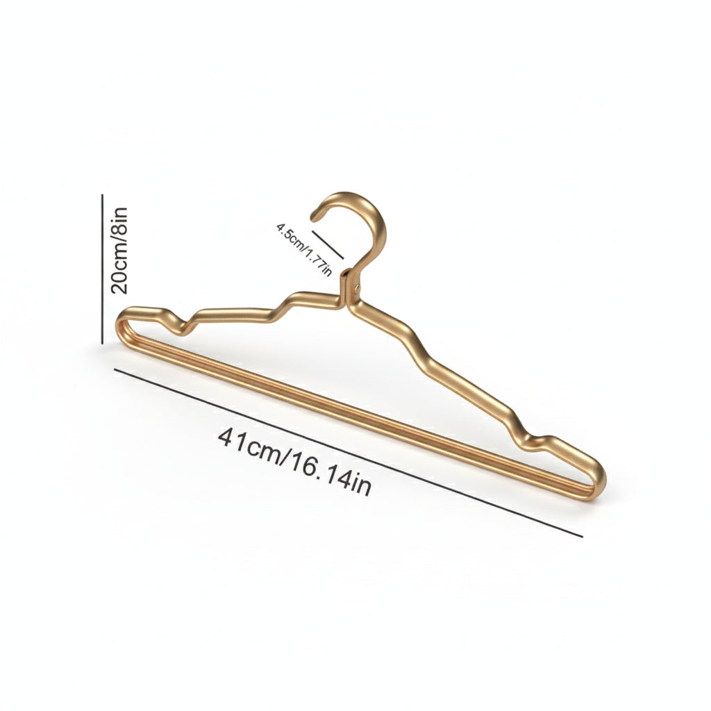 Cintre pour étendoir à linge aluminium doré