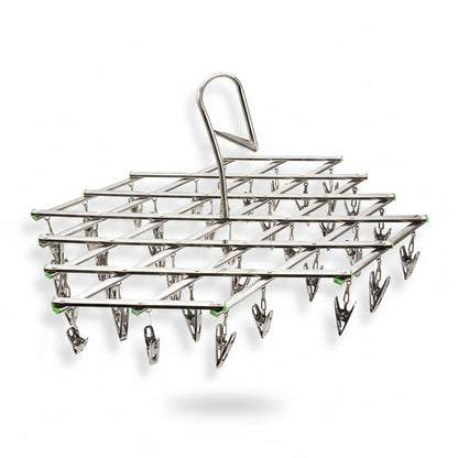 Petit étendoir à linge inox pliable à pinces