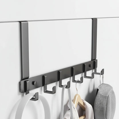 Étendoir à linge sur porte 6 crochets inox