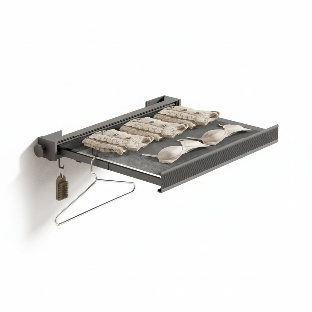 Étendoir à linge mural rétractable en aluminium pliable