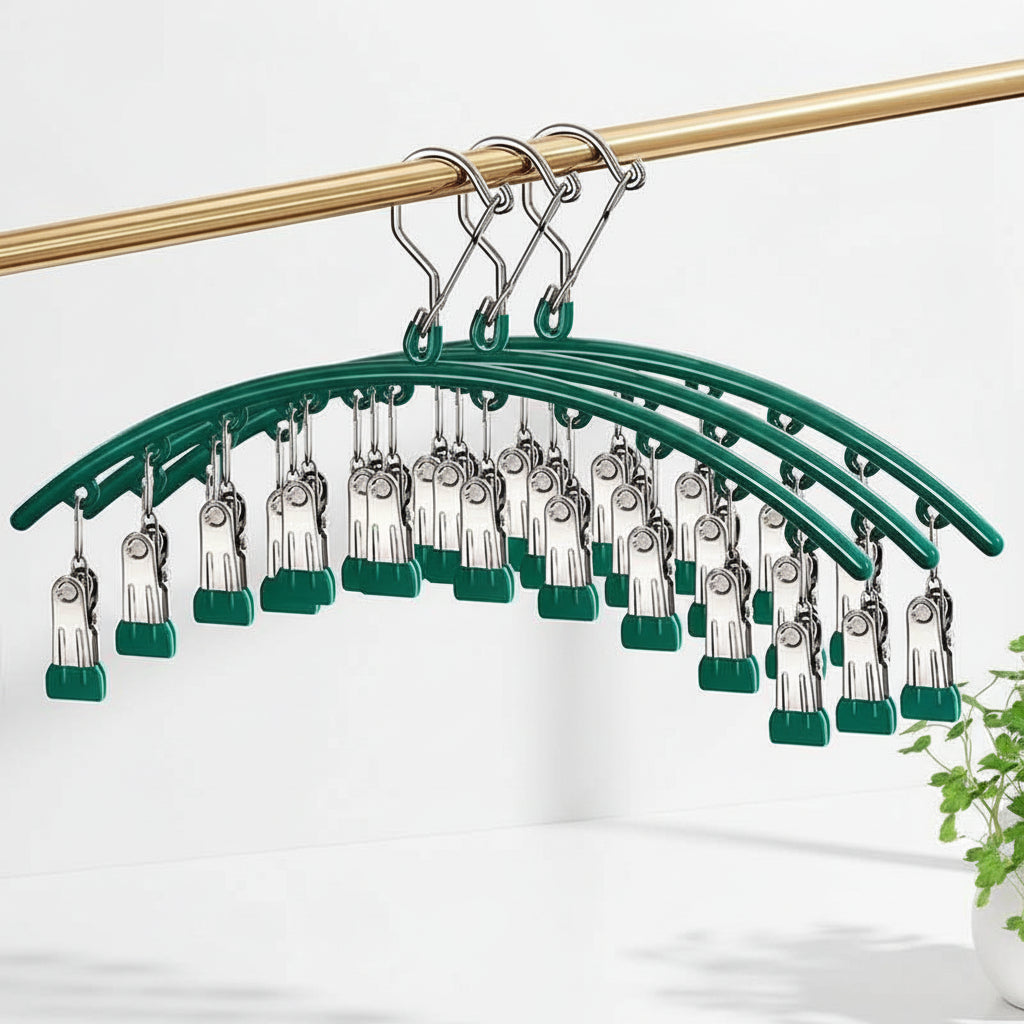 Petit étendoir à linge inox à pinces